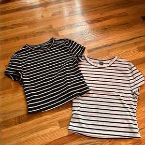 SHEIN Black and White Striped Top